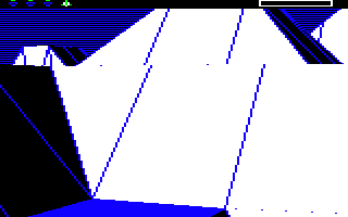 A landscape view in the BBC Micro version of The Sentinel