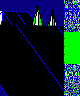 The contents of the column buffer in the BBC Micro version of The Sentinel